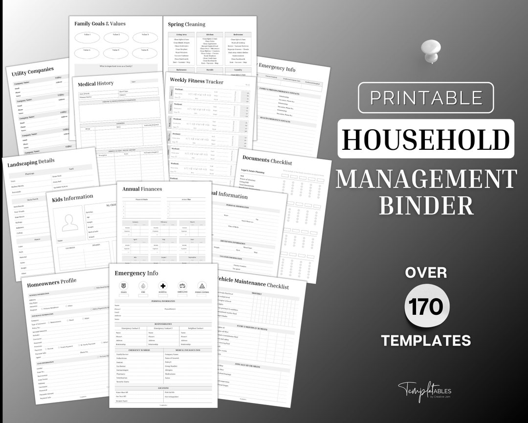 Household Planner, Home Management Binder Bundle! 170pg Life Binder ...