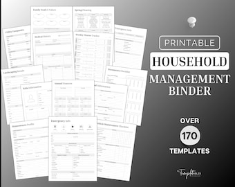 Household Planner, Home Management Binder Bundle! 170pg Life Binder, Cleaning, Emergency, Budget, Meal planners & checklists, ADHD Planner