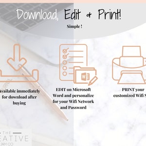 Wifi Password Sign, Editable Wifi Sign Printable Template, Be Our Guest Sign, Wi-fi password sign, Airbnb Guest Room, Wall Art, Landscape image 10