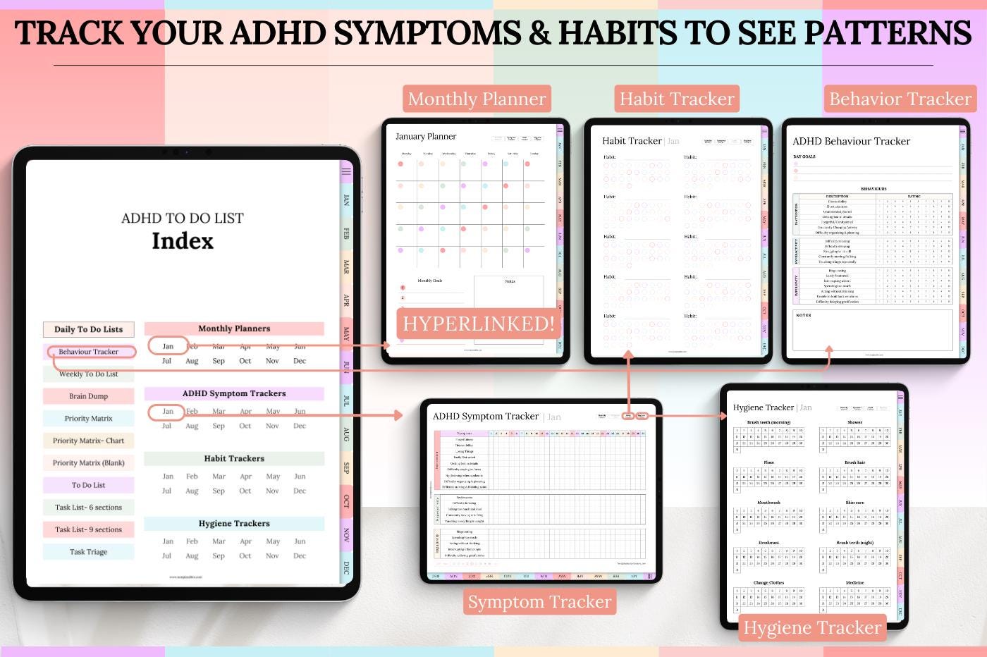 2026 ADHD to Do List, COLORFUL Goodnotes Digital Planner for ...