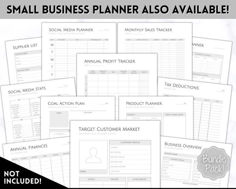 Product Planner Template, Small Business Plan, Printable Product Launch, Pricing, Packaging, Costs, Supplies, Inventory, Etsy Seller Listing image 8