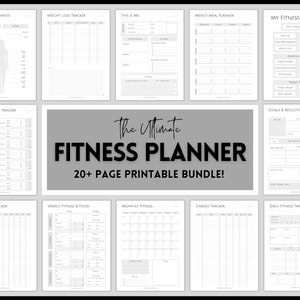 Fitness Planner, Weight Loss Tracker, BUNDLE, Workout Planner Fitness Journal, Wellness, Health Goal, Meal Planner, Self Care, Habit Tracker