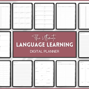 Digital Language Learning Planner, Study Korean, Japanese, Spanish, French, English, Language Templates, Student Workbook, GoodNotes, iPad