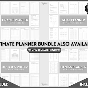 Goal Planner BUNDLE, 2024 Goals Tracker, SMART Goal Setting Kit, New Year, Monthly Habits Reflections, Productivity, Vision Board Printables image 10