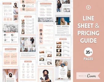 Line Sheet Template, Editable Wholesale Catalog, Pricing & Services Guide, Product Sales, Price List Template, Canva Linesheet Catalogue
