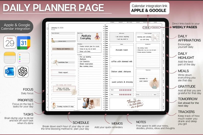MINIMALIST Digital Planner, 2026 Goodnotes Planner, Daily Weekly ...