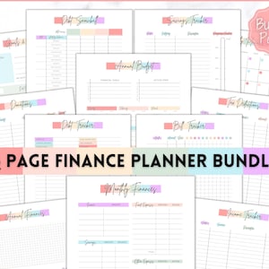 Budget Planner Printable BUNDLE, Financial Tracker, Savings Tracker, Binder, Monthly Debt, Bill, Spending, Expenses Income Tracker