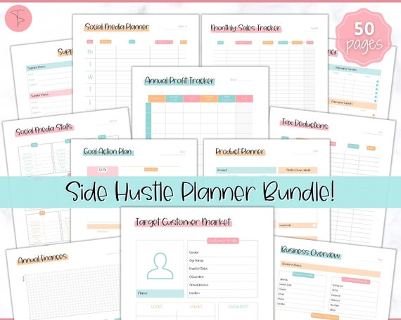 Side Hustle Planner Printable BUNDLE Small Business Planner - Etsy