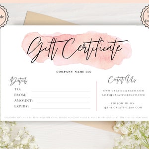 Gift Voucher, Gift Certificate Template. Editable Gift Card template, DIY Shop Voucher Template. DIY Coupons for last minute gift. Editable.