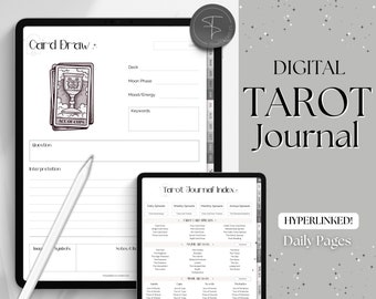 DIGITAL Tarot Planner, Tarot Journal Workbook, GoodNotes, Daily Card Reading, Tarot Spreads, Tarot Deck Notebook, Witch, Grimoire, Oracle