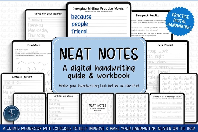 Handwriting Practice Workbook for the iPad | Handwriting & Lettering ...