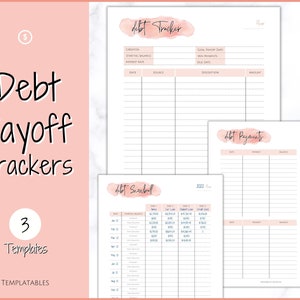 DEBT PAYOFF TRACKER, Debt Snowball, Debt Tracker Printable, Dave Ramsey, Debt Zahlungen, Finanzplaner, Haushaltsplaner, schuldenfreier Fortschritt, Bild 1