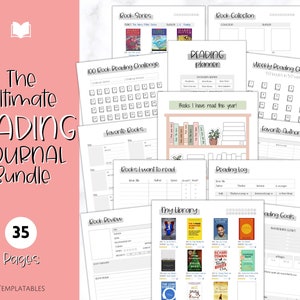 READING Journal Printable, Book Tracker, Reading Challenge, Book Review Template, Book Journal, Reading Planner, Bookshelf Insert, Log