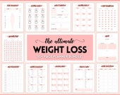 Weight Loss Tracker, Weightloss Journal, Fitness Planner Printable, Weight Loss Chart, Pounds Lost Tracker, Body Measurements, Meal Planner