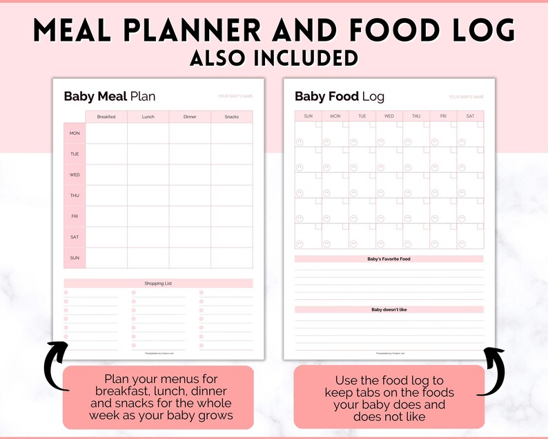 Baby First Foods Checklist Baby Food Tracker Printable - Etsy
