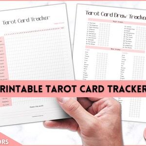 Tarot Card Trackers, Monthly Readings, Learn tarot card readings, Tarot Spreads, Beginner Tarot Planner workbook, Grimoire, Cheat Sheets