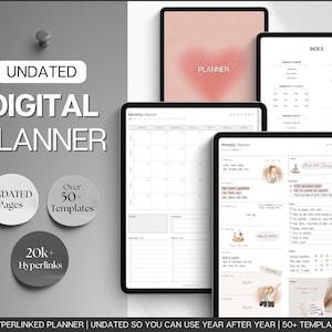 UNDATED Digital Planner, Weekly, Monthly Planner, Undated Life Planner, GoodNotes, Notability, iPad Planner, Minimalist, Digital Journal