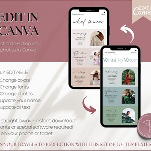MOBILE Travel Itinerary Template, Digital Travel Guide, Weekend Trip Itinerary, Birthday, Girls trip, travel agent planner, Canva template image 9