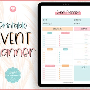 Event Planner Template, Printable Party Planner, Birthday, Wedding, Bridal, Budget, Invites, Event Plan Set, Party Organizer, Letter, A5 A4