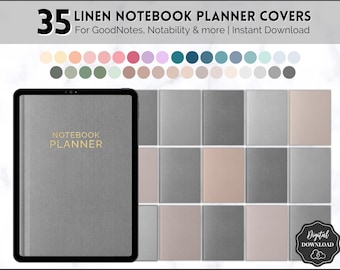 TEXTUUR Digitale Notebook Covers, 35 Digitale Planner Covers, GoodNotes Covers, Digitale Journal Cover, iPad, Agenda Binder, 35 kleuren
