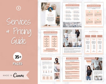 Pricing Guide Templates! Editable Services Canva eBook, Price List, Linesheet, Catalog, Coaches, Sales Package Proposals, Client Welcome