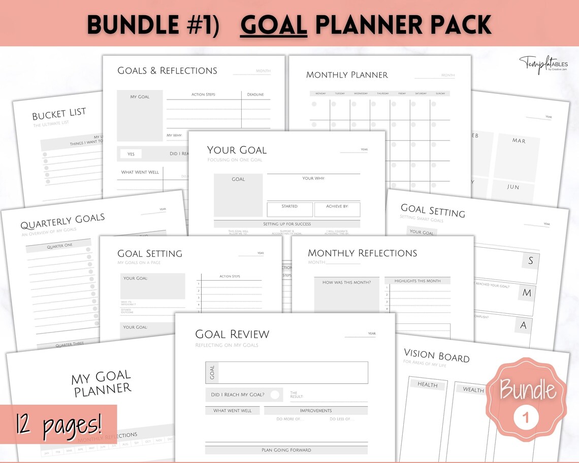 Ultimate PLANNER BUNDLE Printable Goal Planner Finances & | Etsy UK