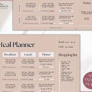 FOOD DIARY Weekly Meal Planner Printable Meal Tracker Food - Etsy