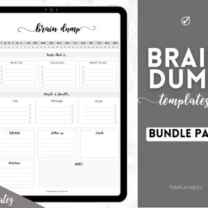 EDITABLE Brain Dump Template BUNDLE, To Do List Printable, ADHD Daily Planner, Productivity, Priority Matrix, Work Day, Thoughts Organizer