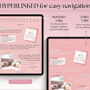 Digital Daily Journal, Goodnotes Notebook, Hyperlinked Digital Planner ...