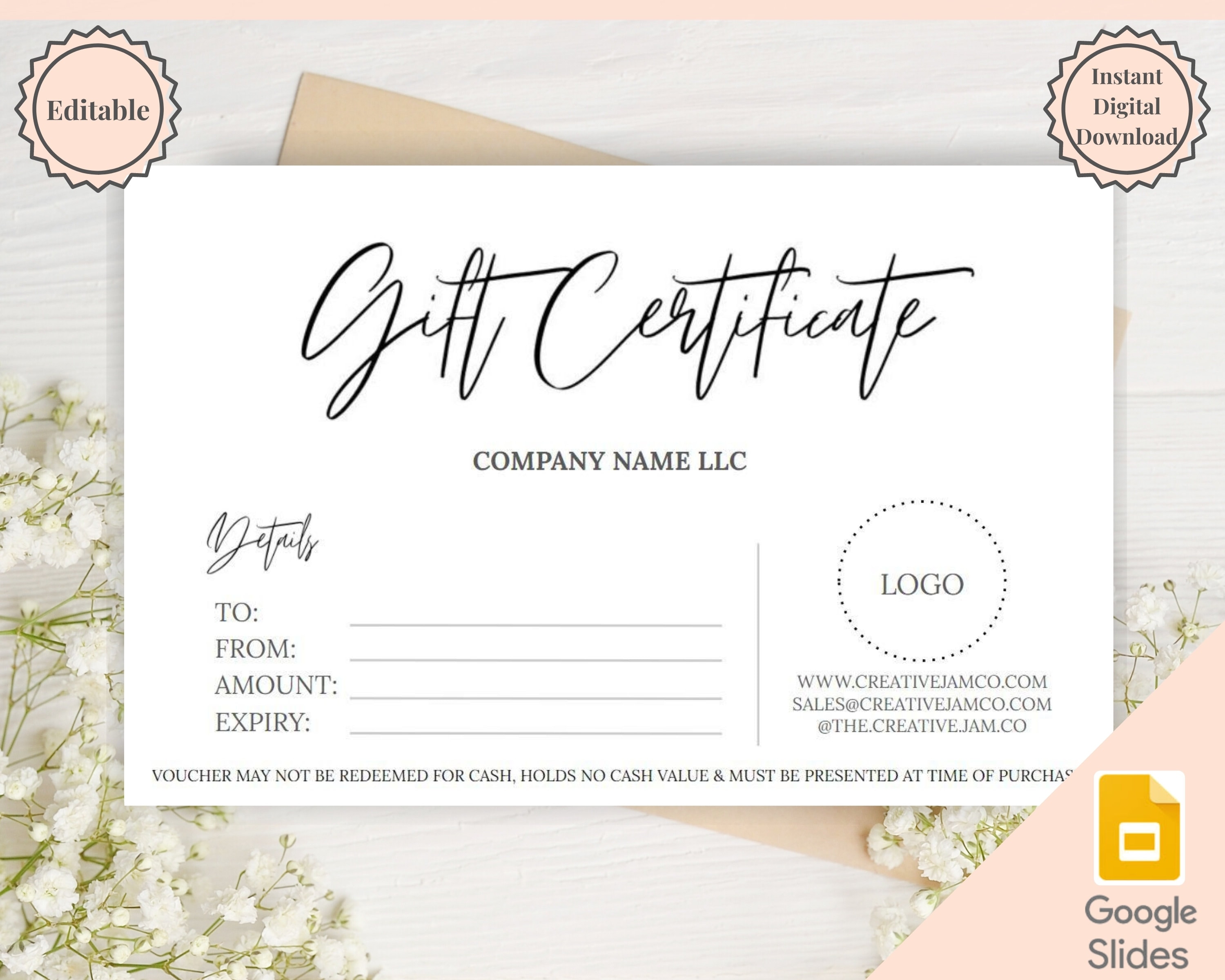 gift certificate