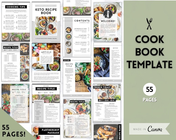recipe binder printable cook book template family cooking meal binder ...