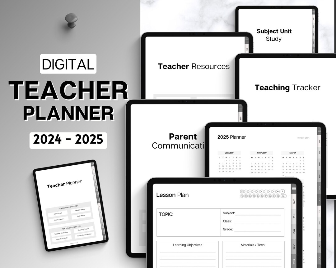 Teacher Planner, Digital 2024 & 2025 Academic Planner, Lesson Plan ...