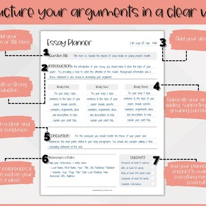 Essay Planner Printable BUNDLE for Students, Essay Writing Template ...