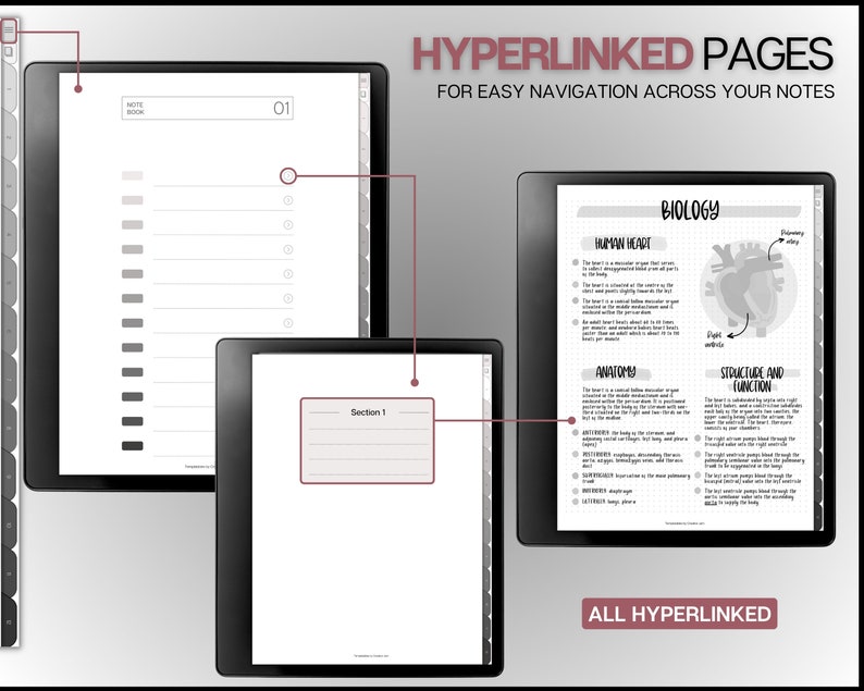 Digital Notebook, Kindle Scribe, 40+ Page Templates, Hyperlinked Note ...