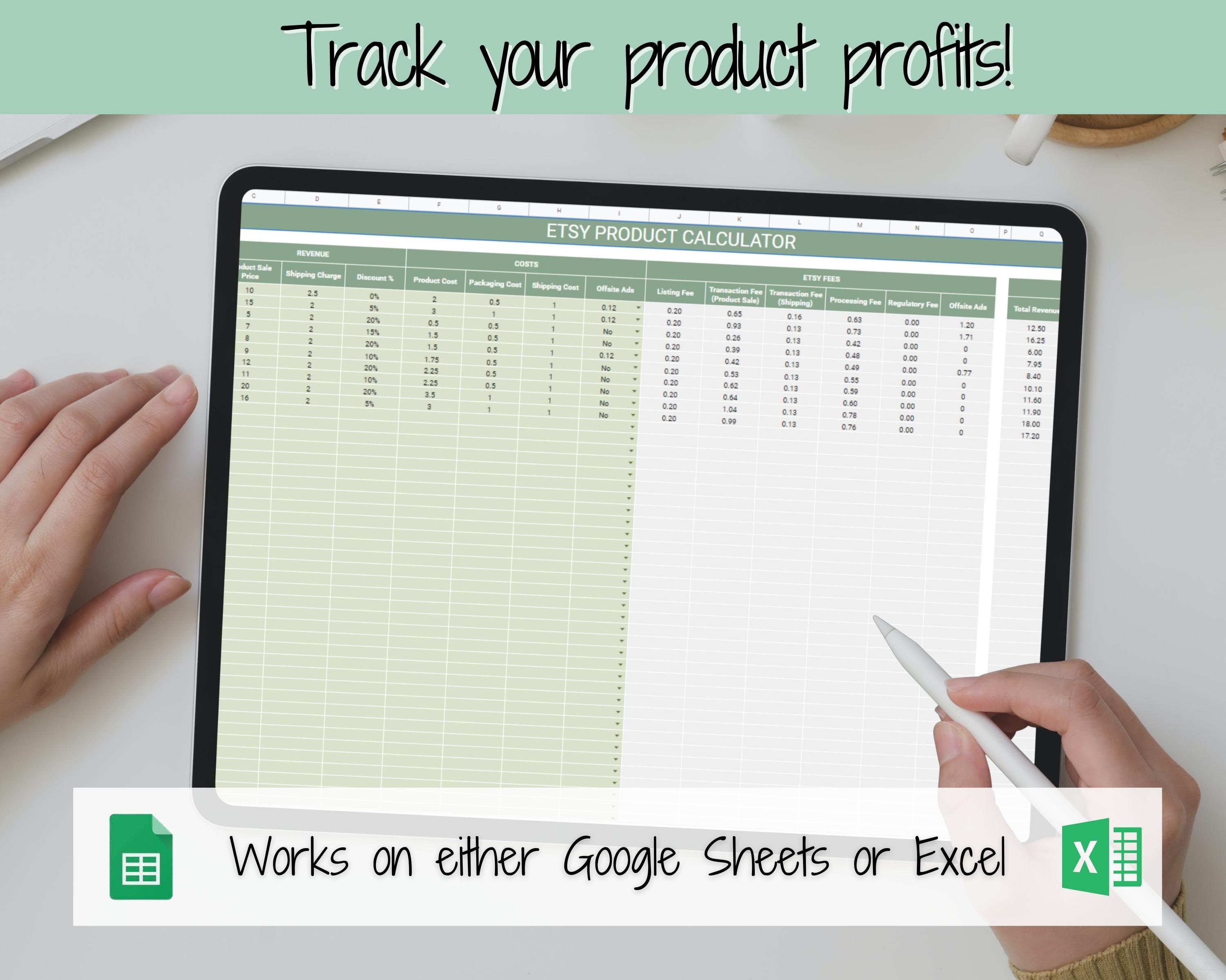 Print On Demand Profit Calculator For Google Sheets Side, 54 OFF