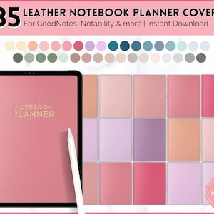 Minimalist Digital Notebook Covers, 35 Digital Planner Covers, GoodNotes Digital Journal Cover, iPad, Agenda Binder, 35 colors, Minimal