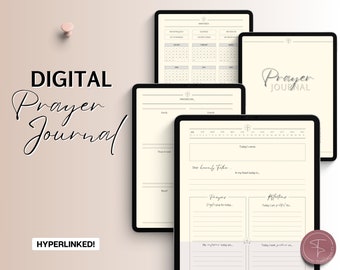Prayer Journal, Faith Based Digital Planner, Christian Bible Study Guide, Gratitude Journal, Daily Prayer, Devotional Journaling, GoodNotes