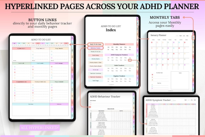 2026 ADHD to Do List, COLORFUL Goodnotes Digital Planner for ...