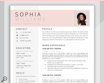 ONE Page Resume Template Word. CV Template Professional, Cv Design, Executive Resume Template, Clean Curriculum Vitae, Minimalist, ATS, Free