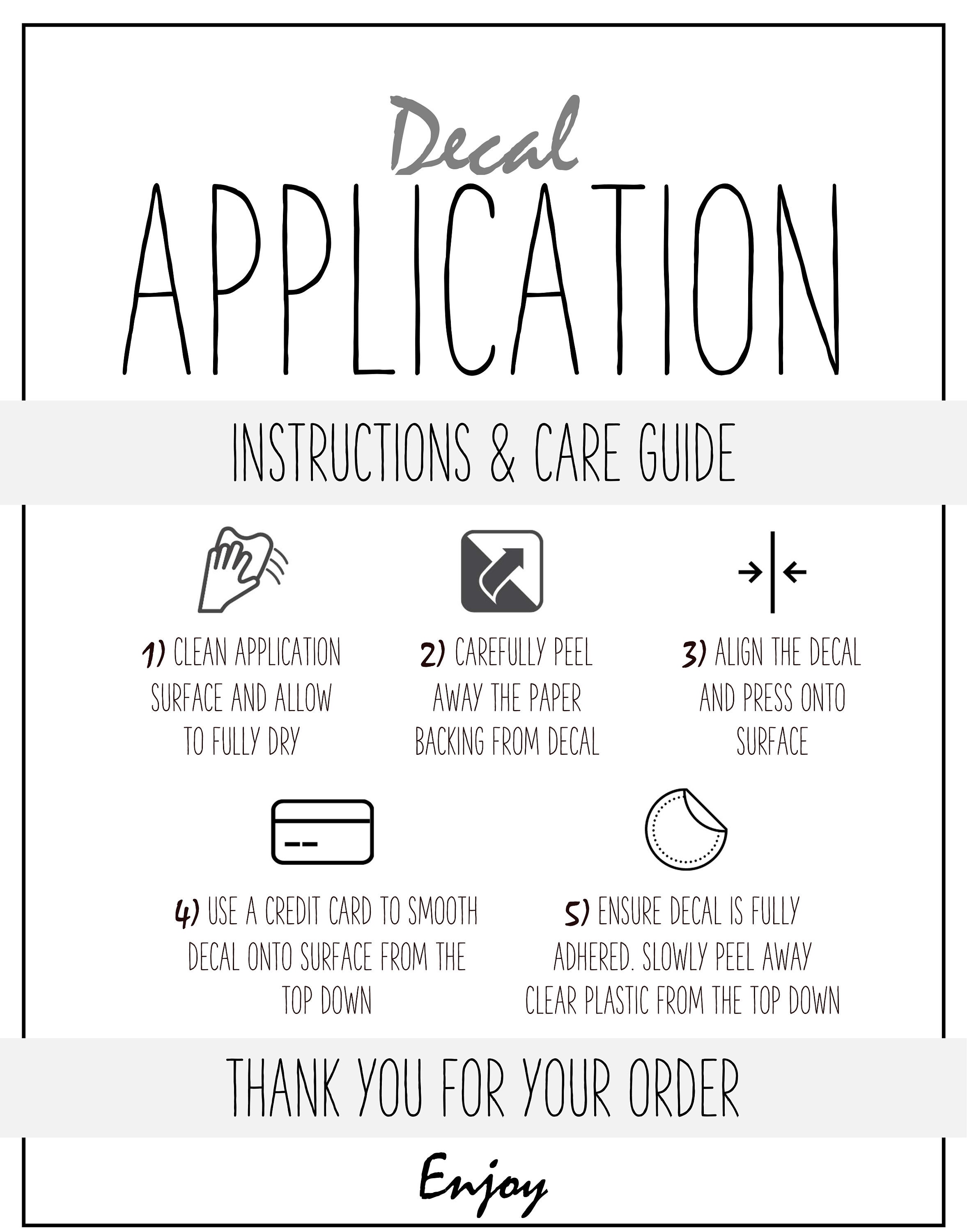 Free Printable Vinyl Decal Application Instructions Printable