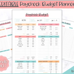 EDITABLE Paycheck Budget Planner, Budget by Paycheck Template, PDF Printable Budget Tracker, Finance Planner, Zero Based Budget Sheet Binder