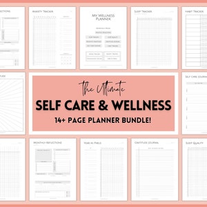 Self Care Journal & Wellness Planner BUNDLE! Printable Selfcare Tracker, Checklist, Health Planner, Wellbeing, Mindfulness, Worksheet Kit