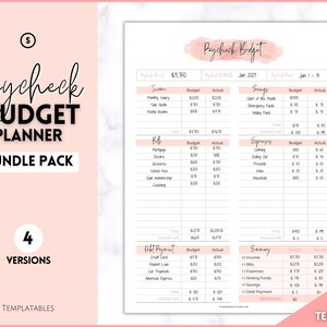 Paycheck Budget Planner, EDITABLE Budget by Paycheck Template, PDF Printable Budget Tracker, Finance Planner, Zero Based Budget Sheet Binder