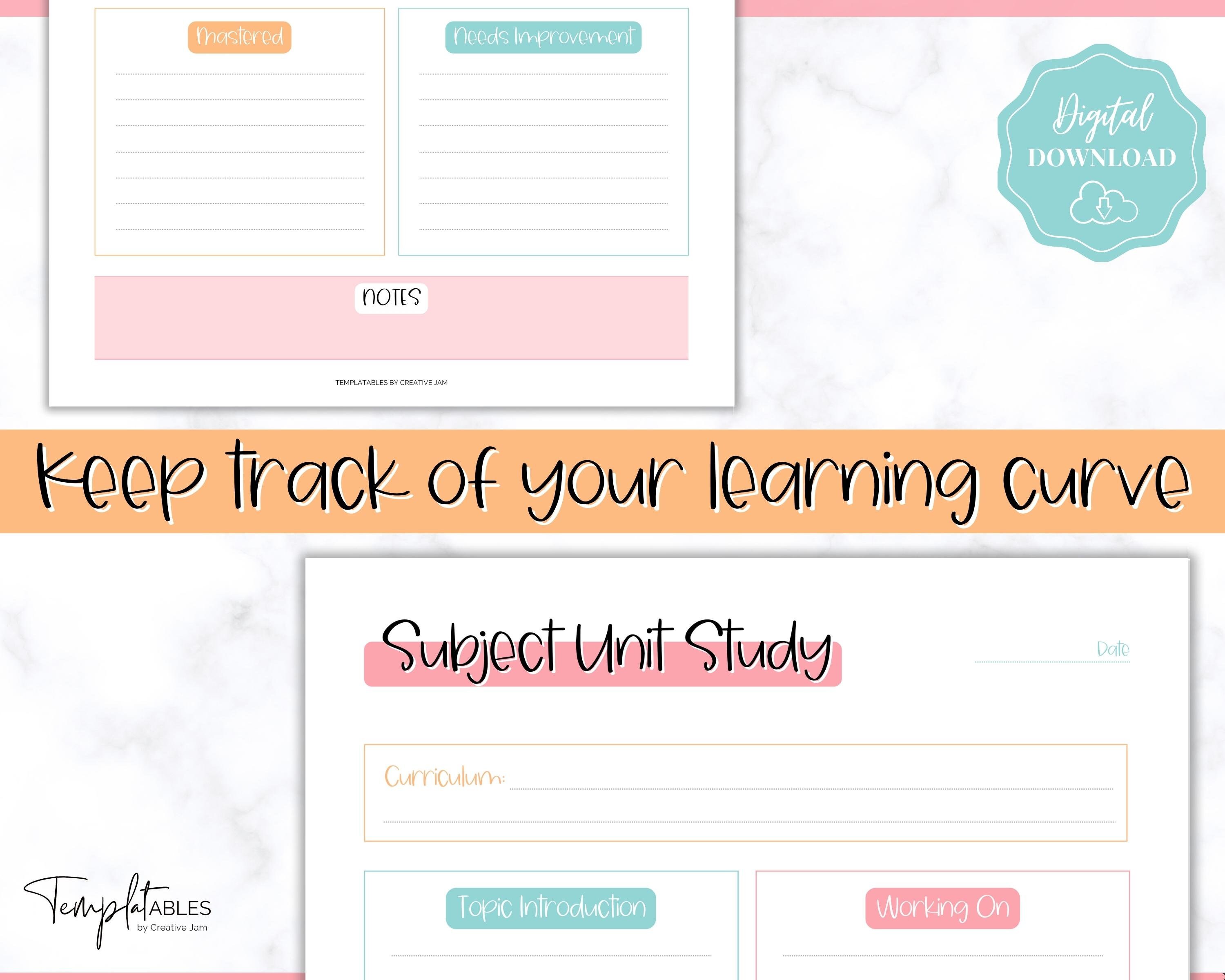 Unit Study Planner Printable Homeschool Planner Template Etsy Uk