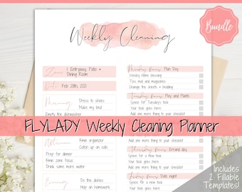 EDITABLE Cleaning Planner, FLYLADY Daily Routine, Cleaning Checklist, Cleaning Schedule, Weekly House Chore, Control Journal, Fly Lady Zones