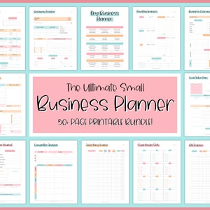 Business Planner Printable BUNDLE, Small Business Planner, Side Hustle, Business Trackers, Social Media, Finances, Content, Order, Etsy Shop image 1