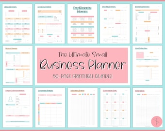 Business Planner Printable BUNDLE, Small Business Planner, Side Hustle, Business Trackers, Social Media, Finances, Content, Order, Etsy Shop