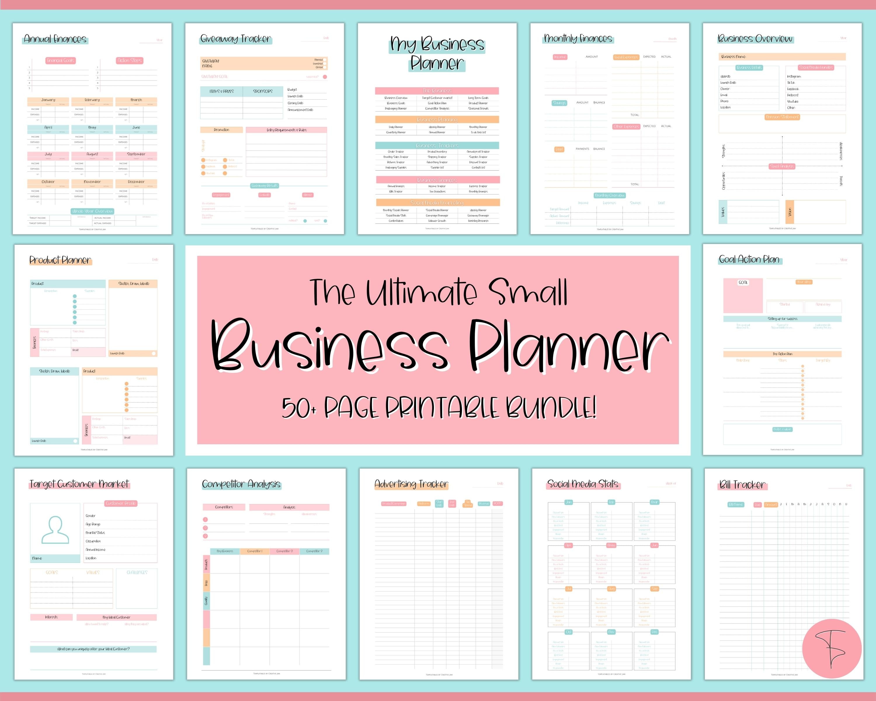 Business Planner Printable BUNDLE Small Business Planner Etsy UK
