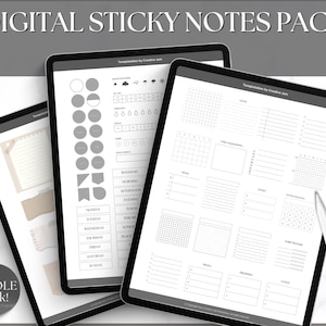 300+ Digital Sticker Pack, Digital Sticky Notes, Adhesive Notes, Digital Planner Widgets, Precropped, GoodNotes Notebook, iPad stickers, PNG