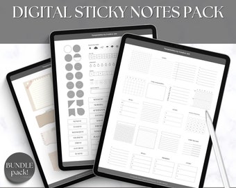 Everyday Digital Stickers Pack, 300+ Digital Sticky Notes, Adhesive Note, Digital Planner Widgets, Precropped, GoodNotes Notebook, iPad, PNG